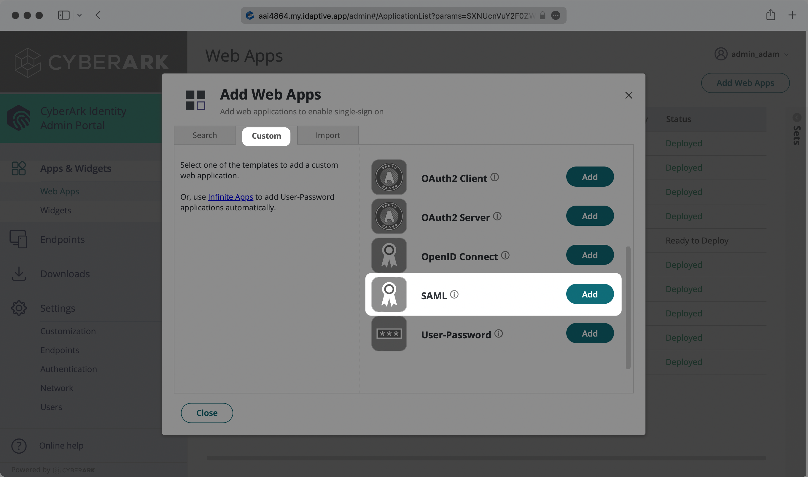 Add Web Apps